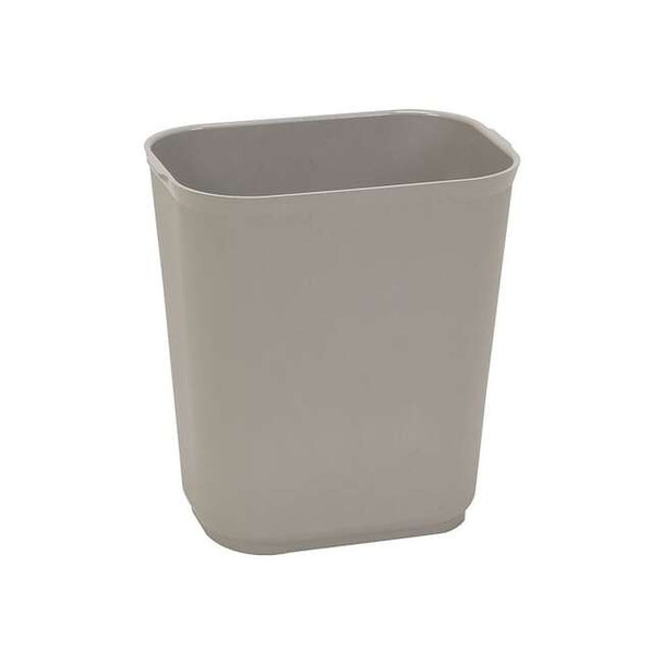 3 1/2 gal Rectangular Indoor Plastic Can, Gray, Fiberglass