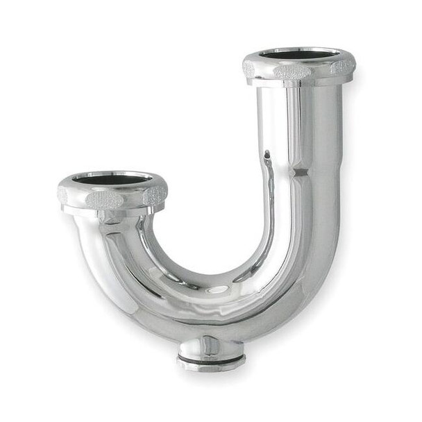 1-1/4 Dia, Brass, Chrome/Brass, Lavatory With Clean Out, J-Bend