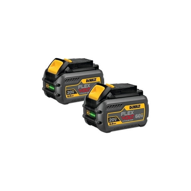 MAX* Cordless Tool Battery, 20 V/60 V, Lithium-ion, 6.0 Ah, FLEXVOLT®, 2 PK
