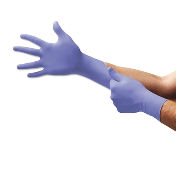 Supreno® SE SU-690 Disposable Nitrile Gloves, Beaded Cuff, Large, Violet Blue