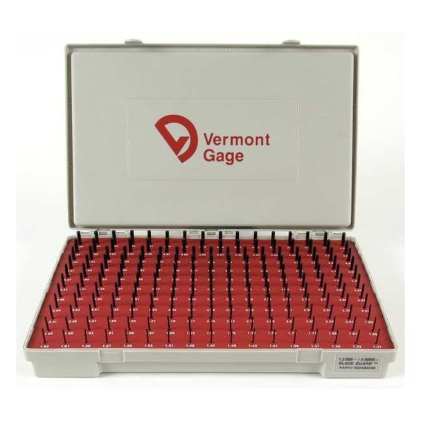 Vermont Gage Pin Gage Set, Plus, 1.31-4.99mm, Black 902300200