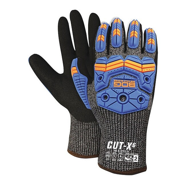 Cut-Resistant Impact Gloves, Cut Level A6 ,Dipped ,Nitrile ,Sandy ,S 1 PR