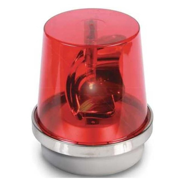 Warning Light, Red, 40W Halogen, 120V AC, 75 FPM, 6 in Dia., 1/2 in NPT Pipe