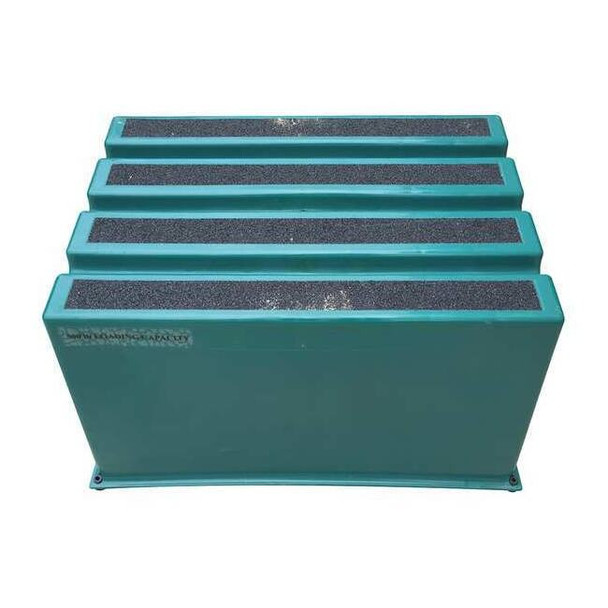 Box Step, 1 Steps, 500 lb Load Capacity, 12 in Overall Height, Plastic, Green