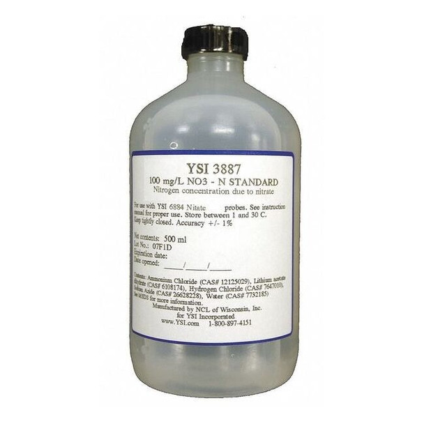 Ysi Cal Solution,Nitrate,1 mg/L,500 mL 3885