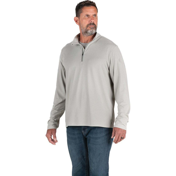Berne Men's Large Heathered Gray Midweight UPF Quarter-Zip Shirt SH14HGYR440