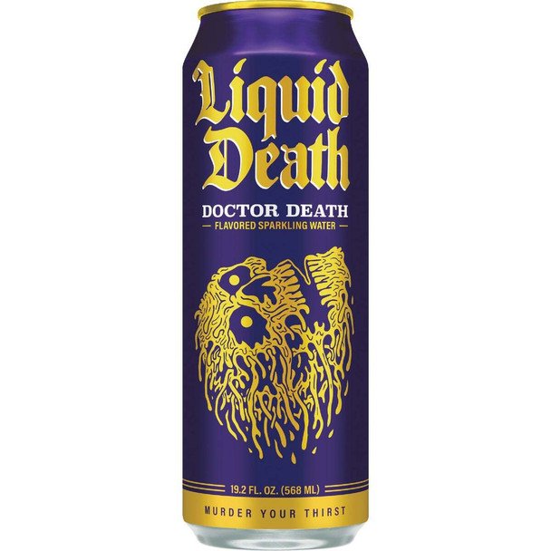 Liquid Death 19.2 Oz. Doctor Death 100% Sparkling Mountain Water Pack of 24