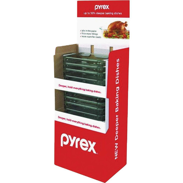 Pyrex 9x13 Unlidded Deep Baking Dishes Floor Display 1135419