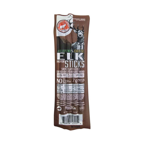 Pearson Ranch Jerky 4 Oz. Elk Jalapeno Cheese Snack Stick EJC4-C-CAD Pack of 6