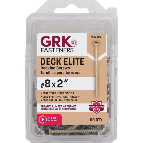 GRK Deck Elite #8 x 2 In. Star Drive Bugle-Head Deck Screw (100-Count) 30803