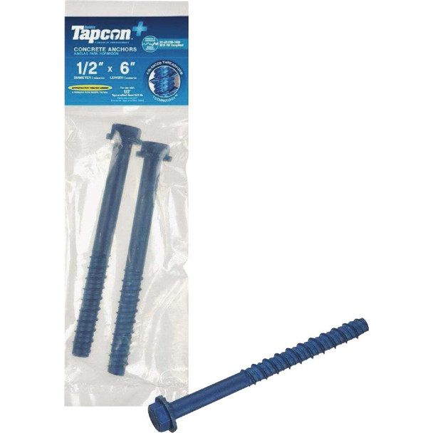 Tapcon 1/2 In. x 6 In. Hex Washer Concrete Screw Anchor (2 Ct.) 50426