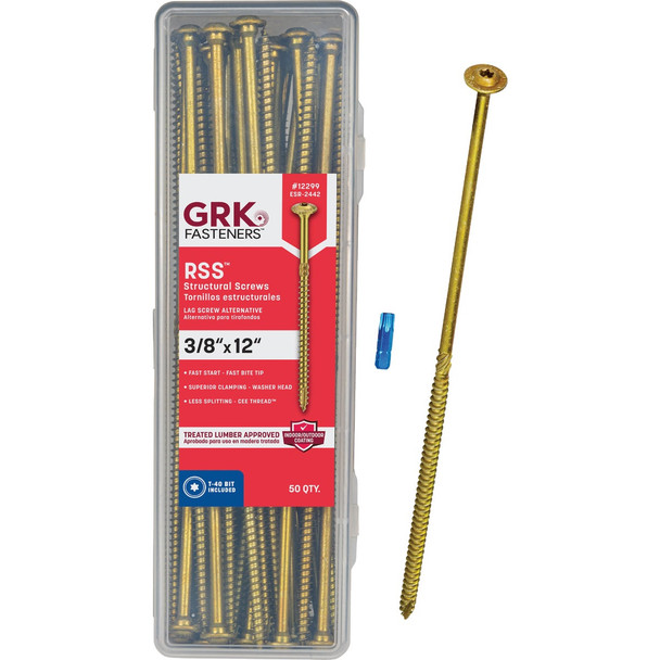 RSS 50ct 3/8x12 Strctr Screw 12299