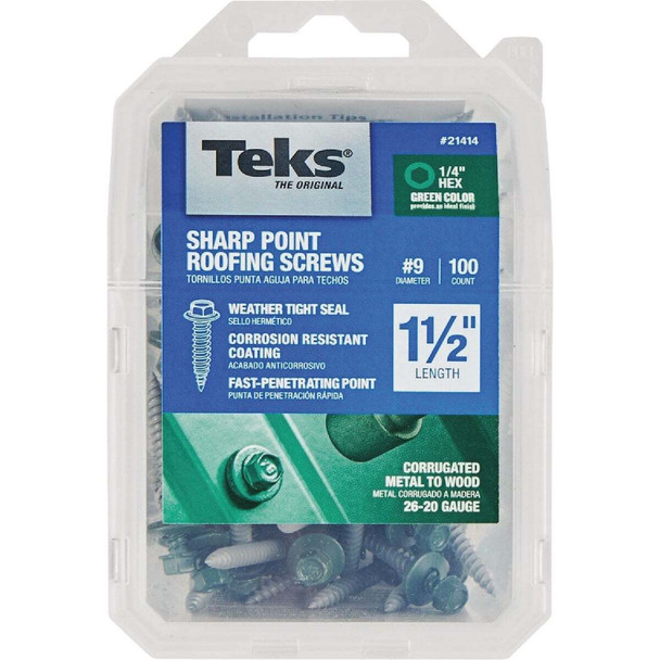 Teks 100ct 9x1-1/2 Gr Rf Scrw 21414