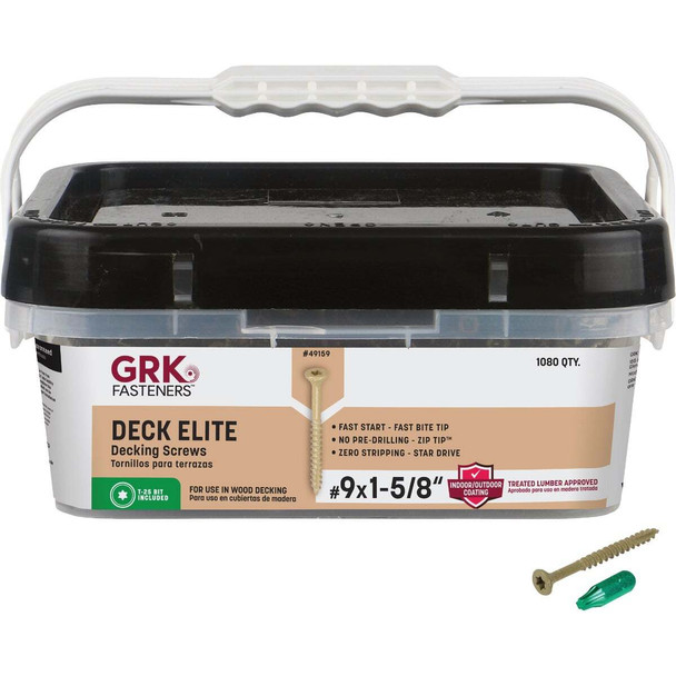 GRK Deck Elite #9 x 1-5/8 In. Star Drive Bugle-Head Deck Screw (1080-Count)