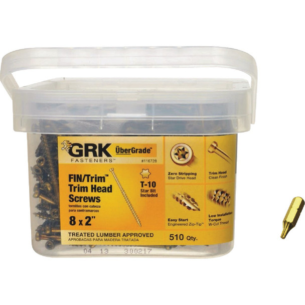 GRK #8 x 2 In. Star Drive Steel Trim Screw (510 Ct.) 116728