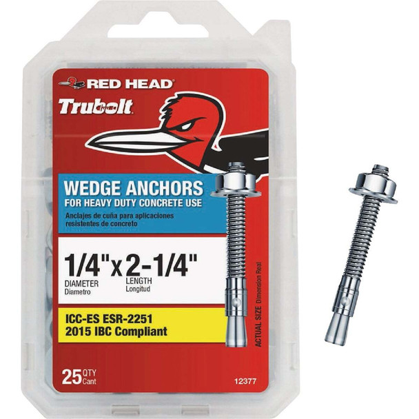 Red Head 1/4 In. x 2-1/4 In. Concrete Wedge Anchor (25-Count) 12377