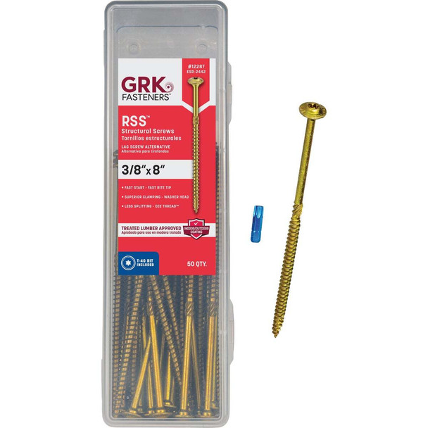 GRK RSS Rugged 3/8 In. x 8 In. Star Drive Washer-Head Structure Screw (50-Count)