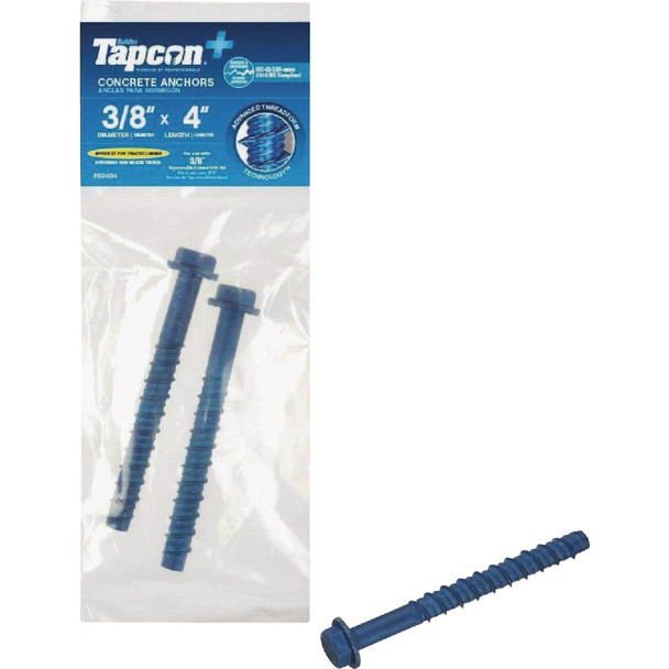Tapcon 3/8 In. x 4 In. Hex Washer Concrete Screw Anchor (2-Count) 50404
