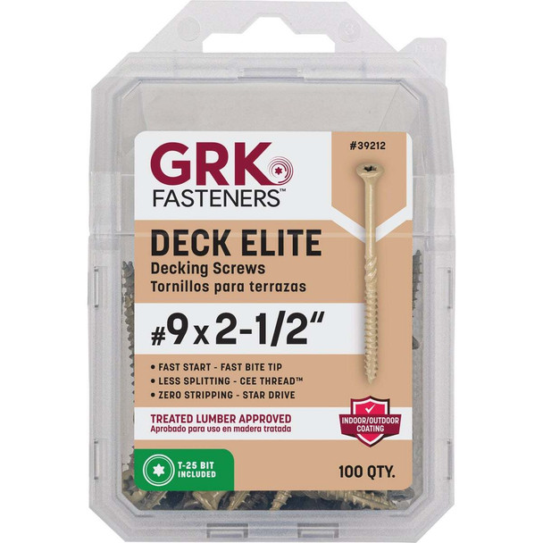 GRK Deck Elite #9 x 2-1/2 In. Star Drive Bugle-Head Deck Screw (100-Count) 39212