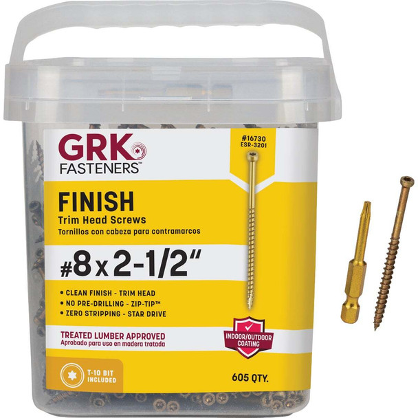 GRK #8 x 2-1/2 In. Star Drive Steel Trim Screw (605-Count) 16730