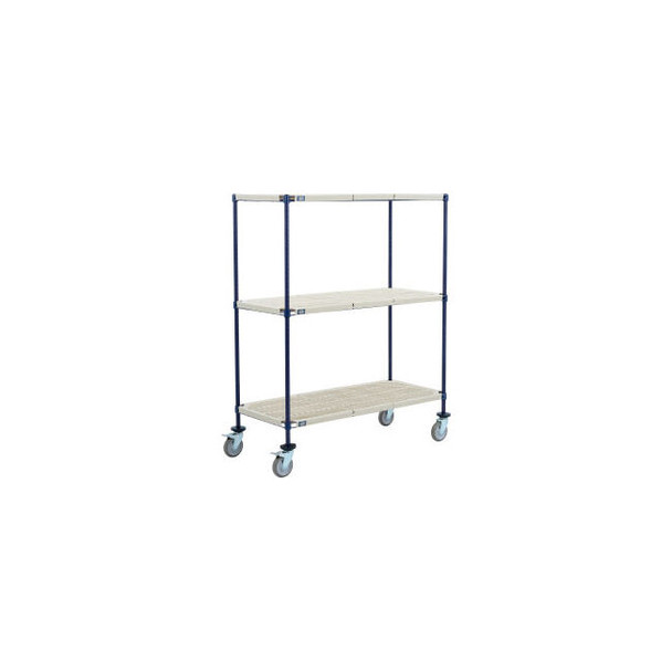 Nexel 3 Shelf Truck Nexelite 30""W x 18""D x 60""H Polyurethane Swivel Casters 2