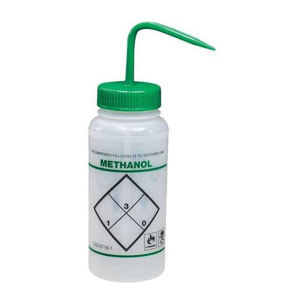 Sp Scienceware Wash Bottle,Std,16 oz,Methanol,Green,PK6 F11646-0623