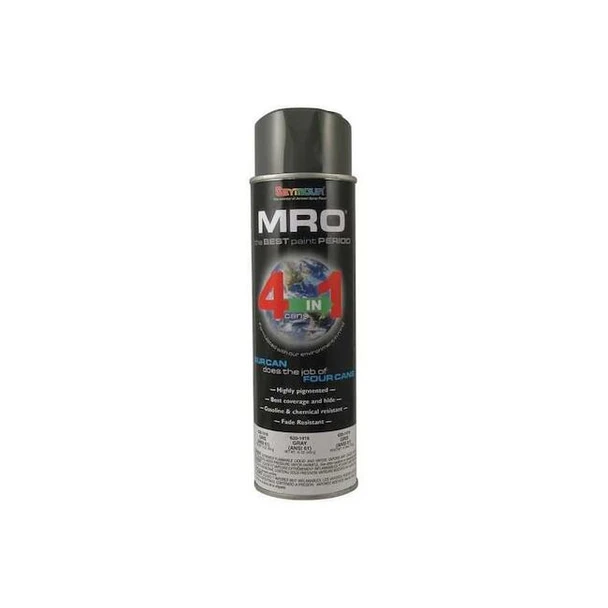 Spray Paint,Gray, Gray, Gloss, Solvent, 16 oz Pack of 6