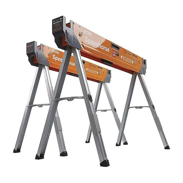 Speedhorse Sawhorse Pair, 1500 lb. Cap., 45" L x 3.25" W x 30" H, Orange, 2-Pack