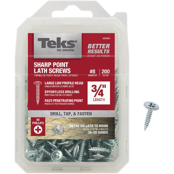 Teks #8 x 3/4 In. Modified Truss Head Sharp Point Lath Screw (200-Count) 21504
