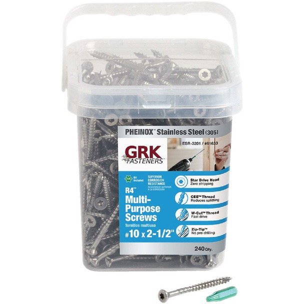 R4 240ct 10x2-1/2" Wd Screw 61633