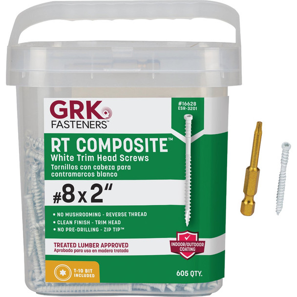 GRK RT #8 x 2 In. Star Drive White Composite Screw (605 Ct.) 16628
