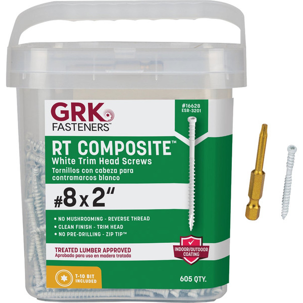 GRK RT #8 x 2 In. Star Drive White Composite Screw (605-Count) 16628