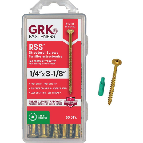 RSS 50ct 1/4x3-1/8" Str Scrw 12161