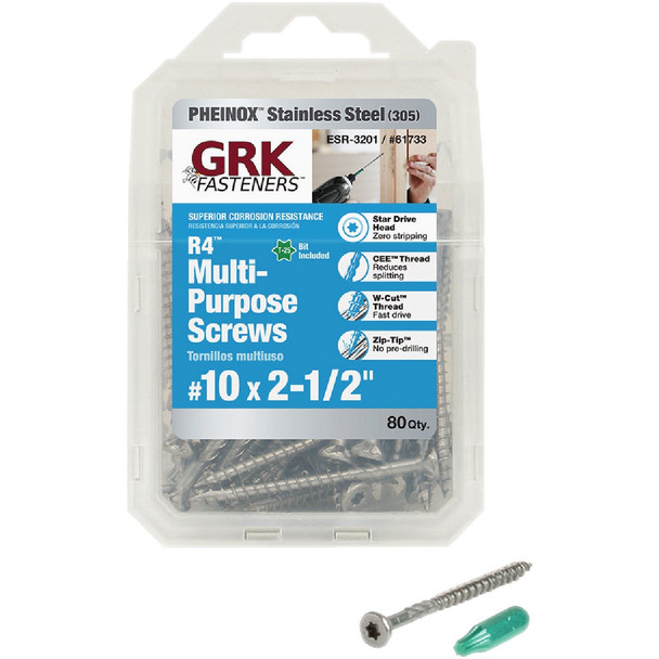 R4 80ct 10x2-1/2" Wd Screw 61733