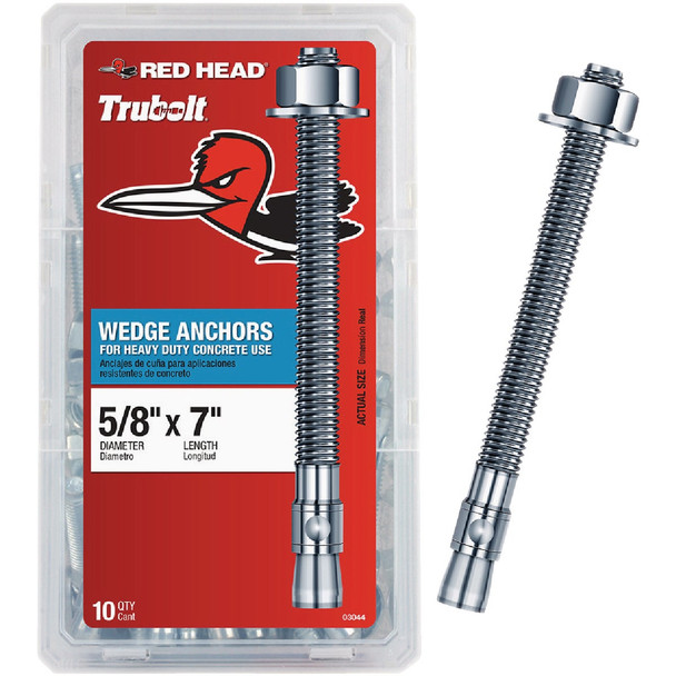 Red Head 5/8 In. x 7 In. Concrete Wedge Anchor (10 Ct.) 03044