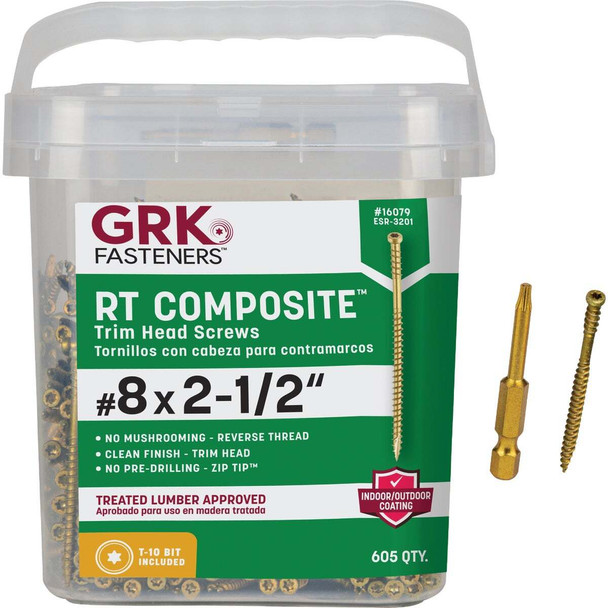 GRK RT #8 x 2-1/2 In. Star Drive Composite Screw (605 Ct.) 16079