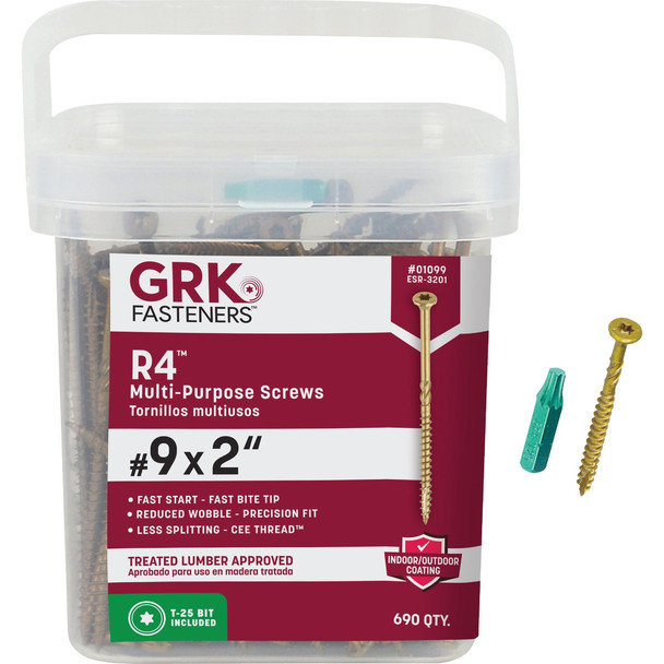 GRK R4 #9 x 2 In. Star Drive Multi-Purpose Wood Screw (690-Count) 01099