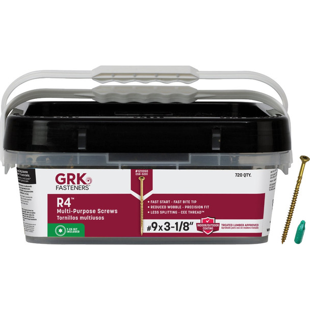 GRK R4 #9 x 3-1/8 In. Star Drive Multi-Purpose Wood Screw (720 Ct.) 121050