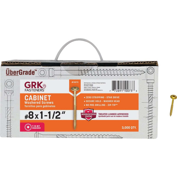 GRK #8 x 1-1/2 In. Star Drive Cabinet Screw (3000-Count) 10073