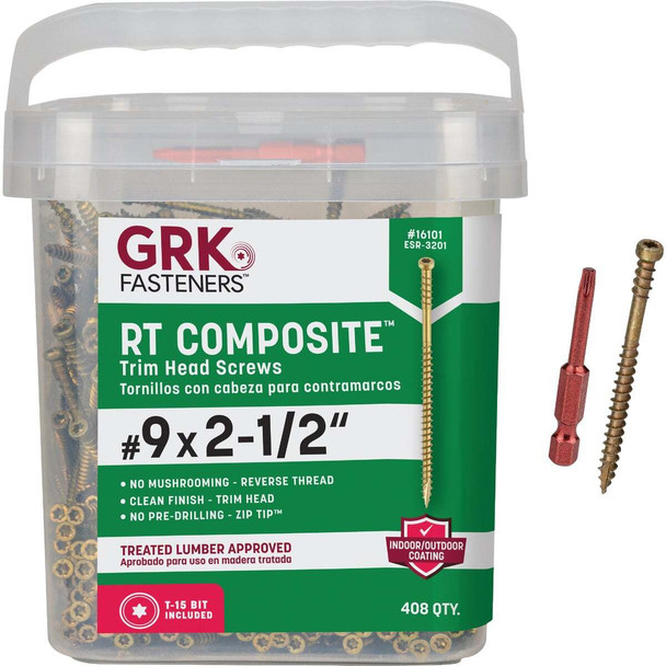 GRK RT #9 x 2-1/2 In. Star Drive Composite Screw (408 Ct.) 16101