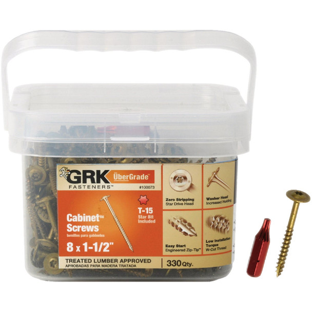 GRK #8 x 1-1/2 In. Star Drive Cabinet Screw (330-Count) 100073