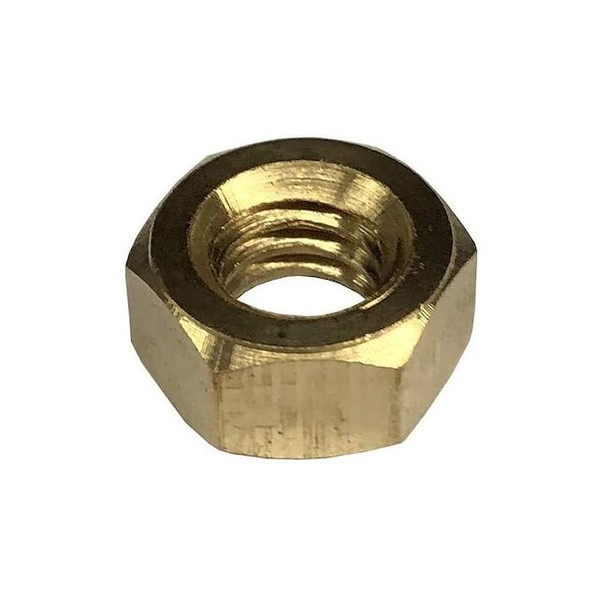 Heavy Hex Nut, 7/8"-9, Brass, Not Graded, Plain, 55/64 in Ht