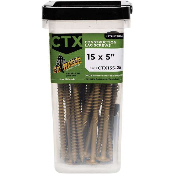Big Timber #15 x 5 In. Lag Screw (25-Count) CTX155-25