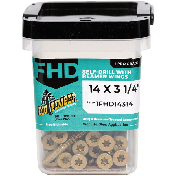 Big Timber #14 x 3-1/4 In. Flat Head Self-Drilling Wood to Metal Screw (1 Lb.)