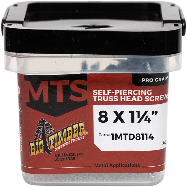 Big Timber #8 x 1-1/4 In. Modified Truss Head Drill Point Metal Screw (1 Lb.)