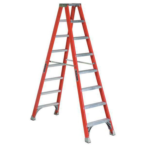 Louisville 8 ft Fiberglass Twin Stepladder, 300 lb Capacity FM1508