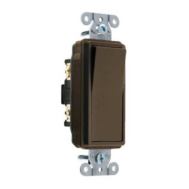 Hubbell Wiring Device-Kellems Wall Switch, 1-Pole, 120/277V, 15A, Brown DS115