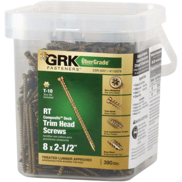 GRK RT #8 x 2-1/2 In. Star Drive Composite Screw (390 Ct.) 115079