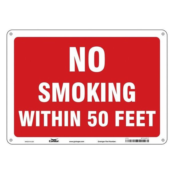 Safety Sign, 10" H, 14 in W, Polyethylene, Horizontal Rectangle, English, 474J57