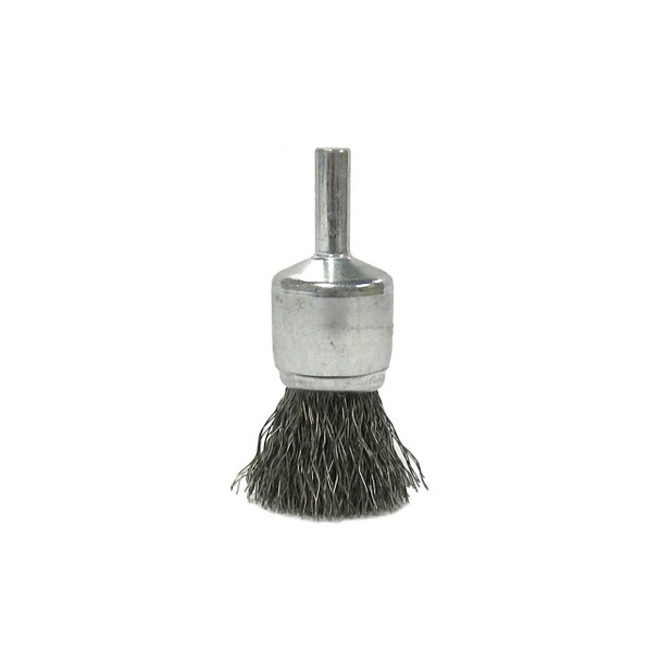 Crimped Wire Solid End Brushes, Steel, 22,000 rpm, 3/4" x 0.014" Pack of 10